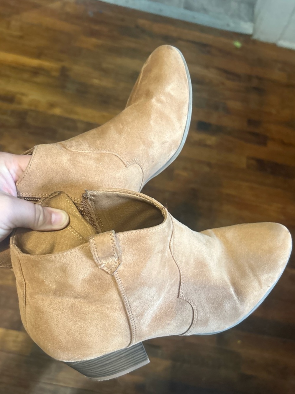 Old Navy Tan Suede Ankle Booties